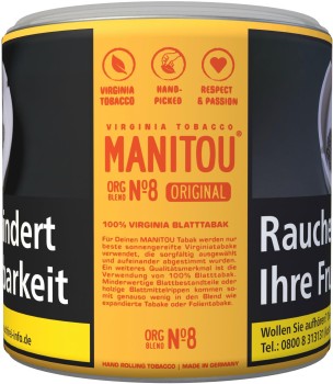 Manitou Organic Gold No8 Dose Zigarettentabak 80gr
